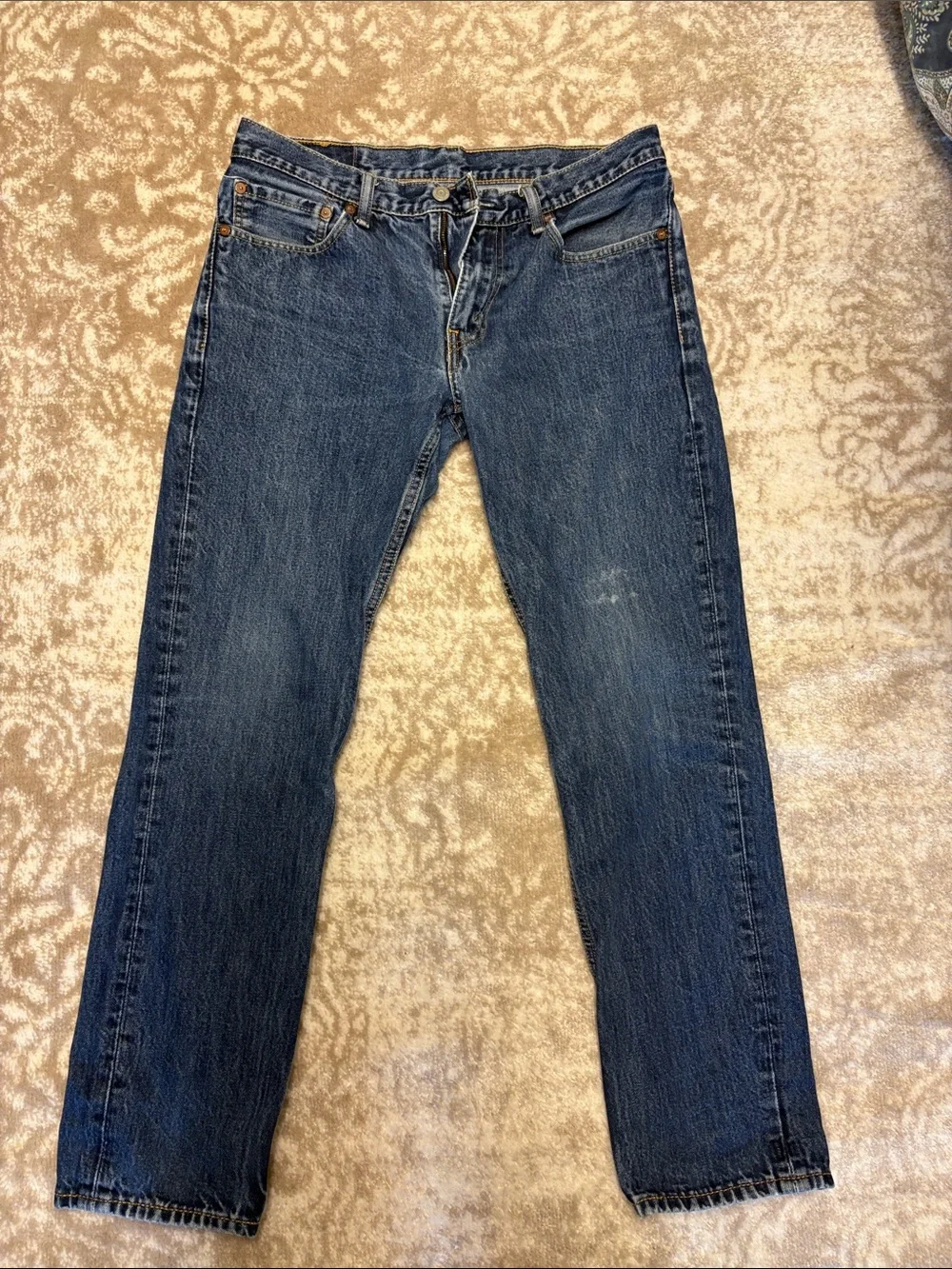 Levi's Men's Dark Blue Straight Jeans with Signature Patch